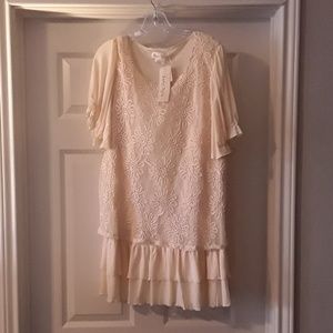 Lace blouse with ruffles  light pink
